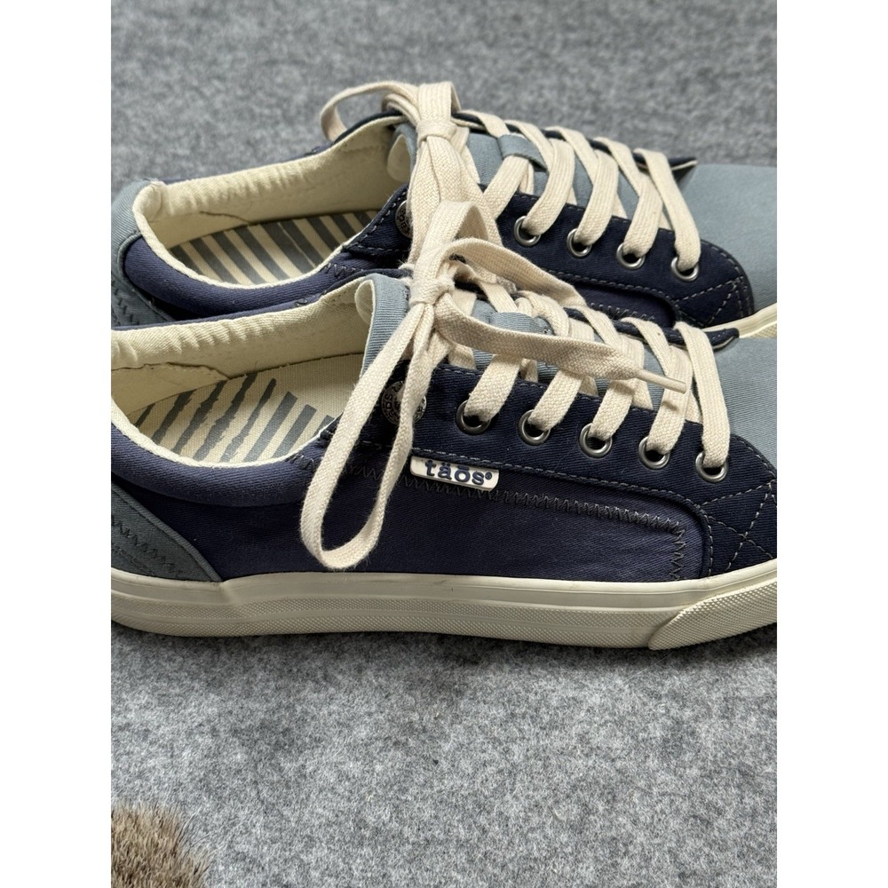 Taos Women's Canvas Lace-Up Sneakers Two Tone Blue Size 8 - Picture 6 of 7